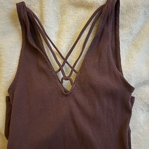 tanktop with criss cross neckline
